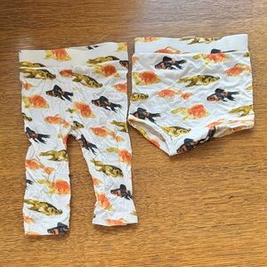 Kate Quinn Goldfish legging and bloomer set, both 6-12m